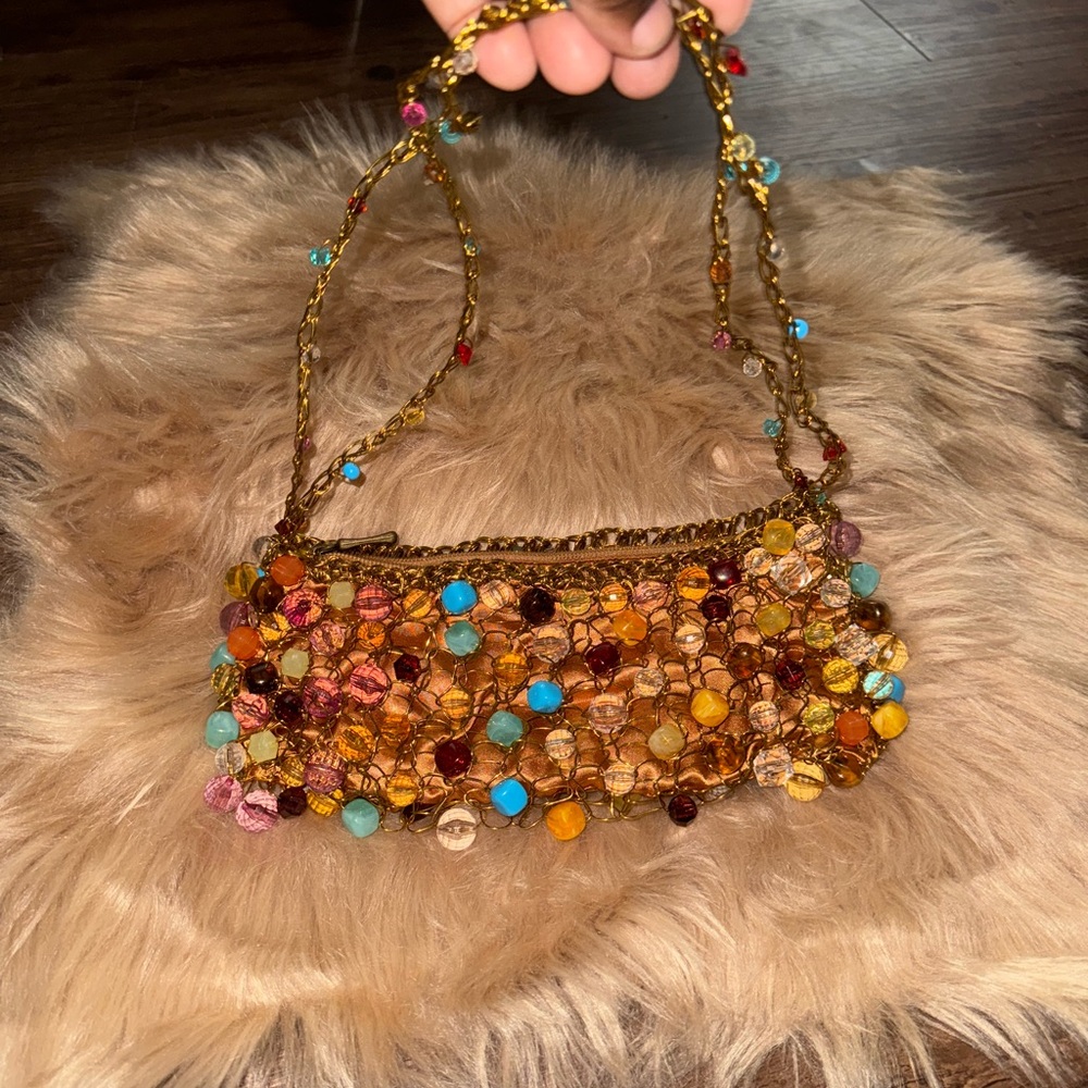 Multicolor Beaded Women's Clutch